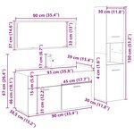 vidaXL Ensemble de meubles salle de bain 4 Pièces bois d'ingénierie
