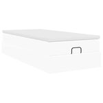 VidaXL Cadre de lit ottoman avec matelas blanc 90x200 cm similicuir