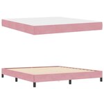 vidaXL Lit boxspring avec matelas Rose 180 x 200 cm Velours