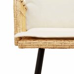 vidaXL Banc de jardin avec coussin Nature 114 x 64 x 90cm Acier