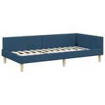 vidaXL Cadre de lit d'angle avec matelas avec matelas 2 Pièces Bleu tissu