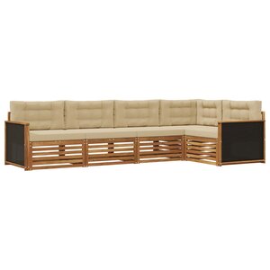 vidaXL Ensemble de canapés d'extérieur 5 pc Naturel et Beige Polyester