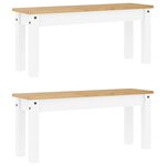 vidaXL Ensemble à manger Panama 3 Pièces blanc bois de pin massif