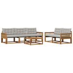 vidaXL Ensemble de canapés d'extérieur 6 Pièces Naturel et gris clair