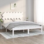 vidaXL Cadre de lit Blanc 150x200 cm Très grand Bois massif