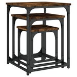 vidaXL Tables basses gigognes 3 Pièces chêne fumé bois d'ingénierie