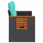 vidaXL Canapé de jardin avec coussins 2 places en résine tressée noire