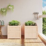 vidaXL Jardinières 2 Pièces bois de pin massif