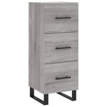 vidaXL Buffet Sonoma gris 34 5x34x90 cm Bois d'ingénierie