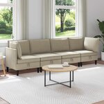 vidaXL Ensemble de meubles pour le salon 4 Pièces Sable Tissu