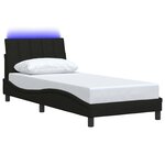 vidaXL Cadre de lit sans matelas Hanko noir 90x200 cm tissu