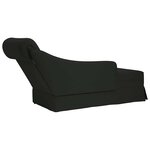 vidaXL Fauteuil long avec traversin et accoudoir droit noir velours
