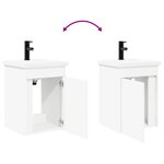 vidaXL Meuble de salle de bain avec robinet Blanc 42 x 40 x 74 5 cm
