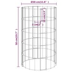 vidaXL Poteau à gabion circulaire Acier galvanisé Ø30x50 cm