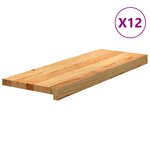 vidaXL Marches d'escalier 12 Pièces marron clair 70x30x2 cm chêne massif