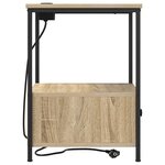vidaXL Table de nuit avec station de chargement 2 Pièces Chêne sonoma