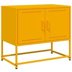 vidaXL Meuble TV jaune moutarde 68 5x39x60 5 cm acier