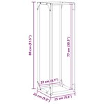 vidaXL Portant de bois chauffage noir 25x25x80 cm