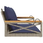 vidaXL Balancelle avec coussins gris 109x62x40 cm résine tressée