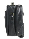 Pilot case Affaires en cuir - KATANA - 15 pouces - 3 compartiments - 2 roues -L41.0 x H35.0 x P18.0 cm- KA007-Noir