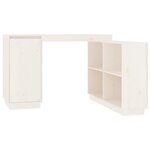 Bureau table poste de travail meuble d'ordinateur informatique étude 110 x 50 x 75 cm bois massif de pin blanc 02_0023506