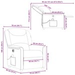 vidaXL Fauteuil de massage inclinable électrique Taupe Tissu