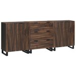vidaXL Ensemble de mobilier de salle de bain 3 Pièces Marron Large