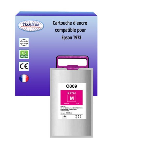 Cartouche compatible avec Epson WF-C869RD3TWFC EPP  C869RDTWF remplace Epson  T9733 - Magenta - 22 000 pages