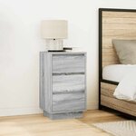 vidaXL Table de chevet avec lumières LED sonoma gris 38x34x65 cm