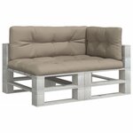 vidaXL Coussins de palette lot de 3 taupe tissu