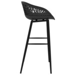 vidaXL Chaises de bar lot de 4 noir