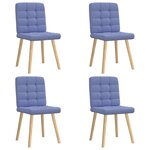 vidaXL Chaises à manger lot de 4 bleu jean tissu