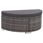 vidaXL Salon de jardin 8 Pièces avec coussins résine tressée gris