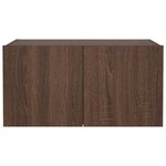 vidaXL Meuble TV mural avec lumières LED chêne marron 60x35x31 cm