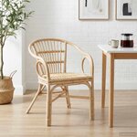vidaXL Chaise empilable Naturel 58 x 60 x 81 cm Rotin