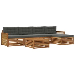 vidaXL Ensemble de canapés d'extérieur 6 Pièces Naturel et Anthracite
