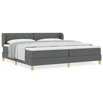Lit Box Spring vidaXL avec matelas gris foncé 200x200 cm en tissu