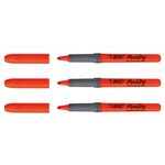 Surligneur HIGHLIGHTER GRIP Pointe Biseau Moyenne Orange x 3 BIC