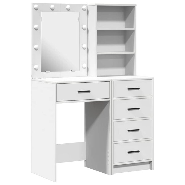 vidaXL Table de Toilette avec tiroir 2 Pièces Blanc 50 x 41 x 135 cm