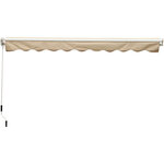 Store banne manuel rétractable alu. polyester imperméabilisé haute densité 4 x 2 5 m beige