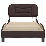 vidaXL Cadre de lit avec LED sans matelas marron foncé 90x190 cm tissu
