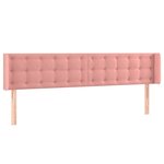 vidaXL Tête de lit avec oreilles Rose 163x16x78/88 cm Velours