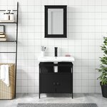 vidaXL Ensemble de meubles salle de bain 2 Pièces noir bois d'ingénierie
