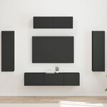 vidaXL Meuble TV 5 Pièces Noir
