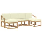 vidaXL Ensemble de canapés d'extérieur 6 pc Blanc et crème Polyester