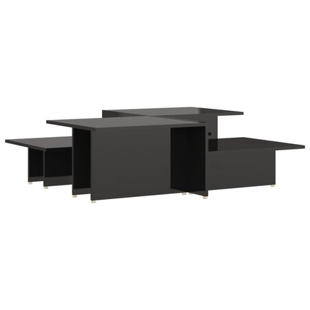 Vidaxl table basse 2 pièces noir brillant 111 5x50x33cm bois d'ingénierie