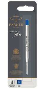 PARKER recharge bille Quinkflow  pointe fine  bleue  blister X 1