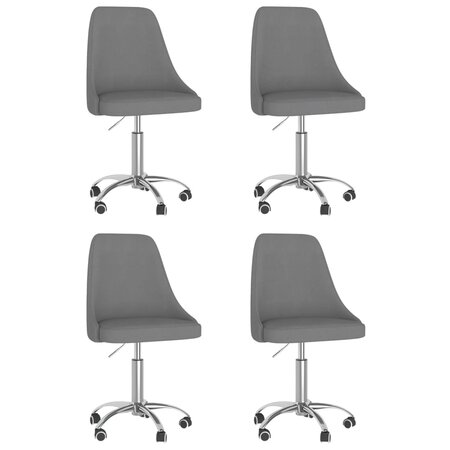 vidaXL Chaises pivotantes à manger lot de 4 Gris foncé Tissu