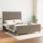vidaXL Cadre de lit avec tête de lit Taupe 140x200 cm Tissu