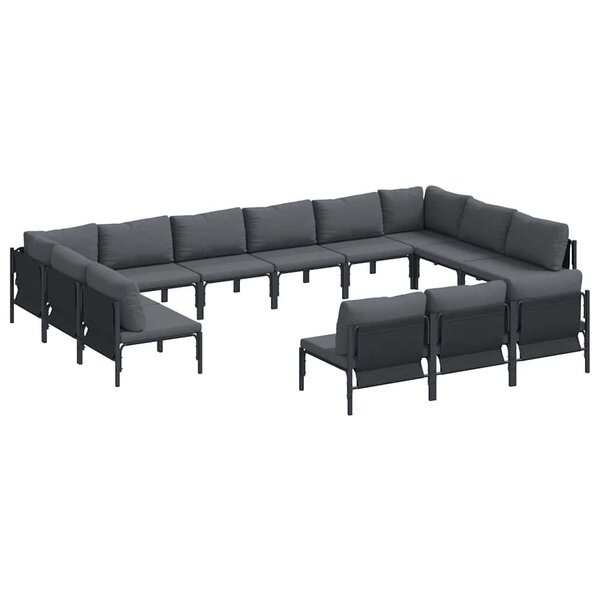 vidaXL Ensemble de canapé de jardin 13 Pièces Anthracite Acier